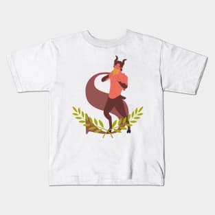 Follow the music, chase the joy - Be a Satyr at heart Kids T-Shirt